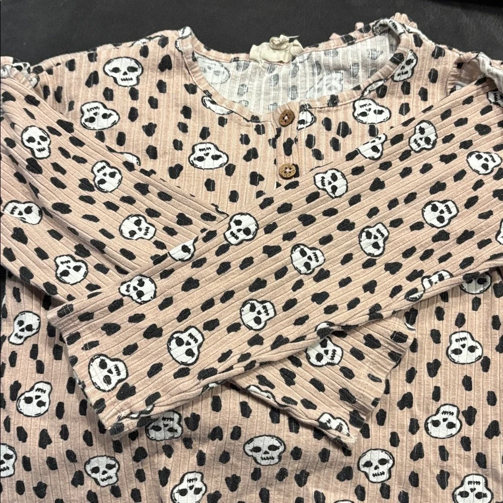PRE OWNED GIRL'S SIZE 6 Jessica Simpson BLUSH PINK SKULL HALLOWEEN OUTFIT